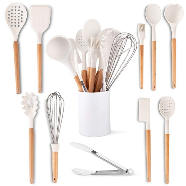 White Silicone Spatula Set Kitchen Tools - Image 4