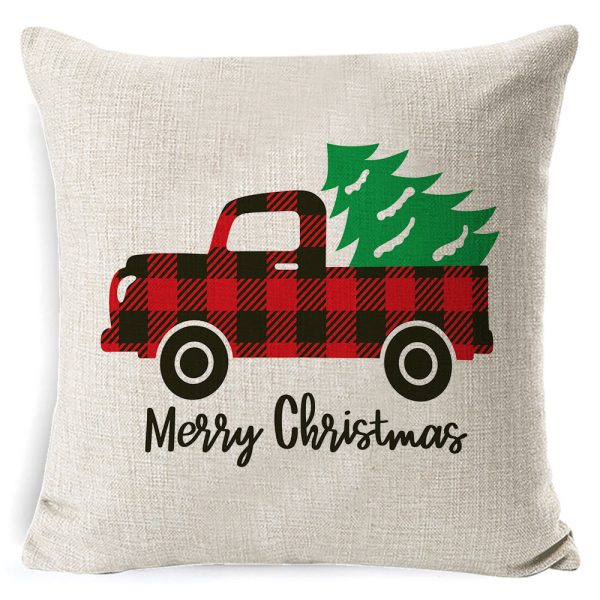Christmas Pillow Cover Amazon New Linen Super Soft And Short Plush Cushion Seat Cushion - Image 5