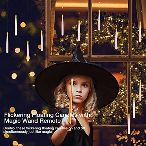 Flameless Candles With Magic Wand Remote Flickering Warm Light Floating Candles For Home Decor - Image 7